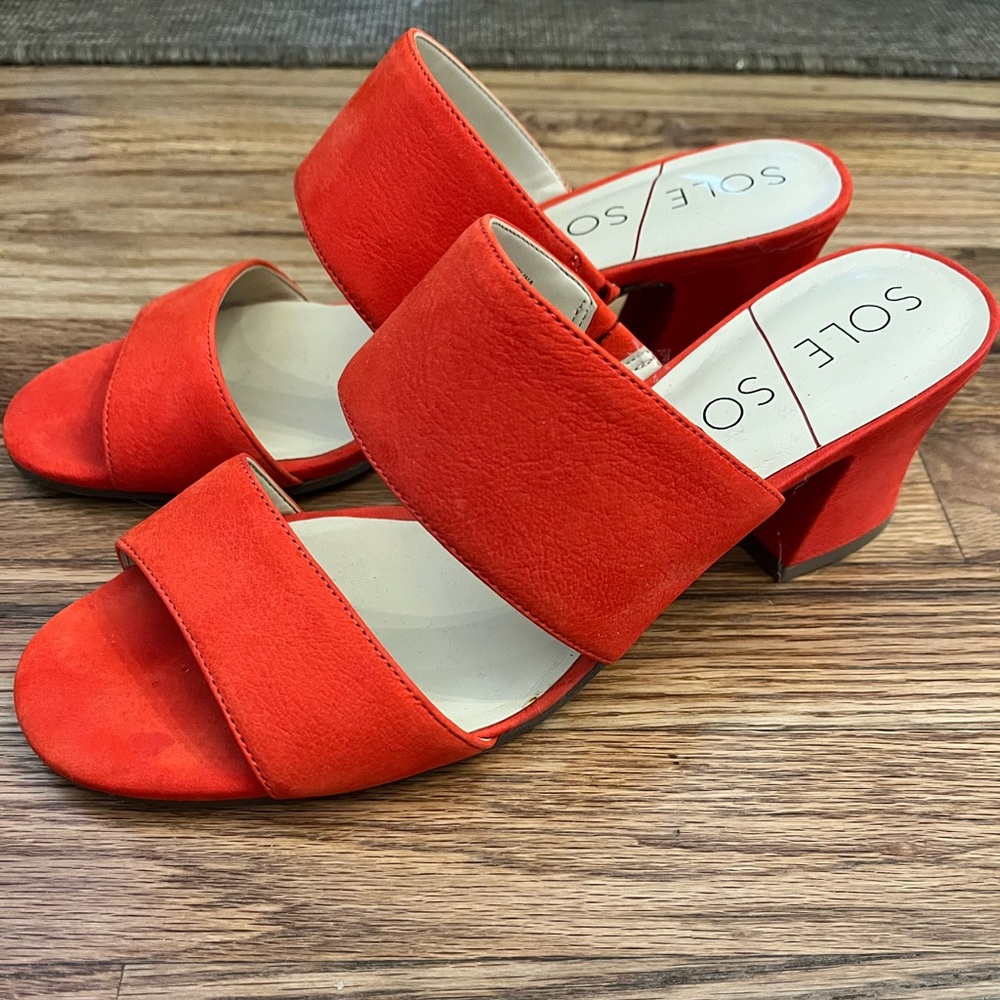 Sole Society Nubuck heeled mules - Helina